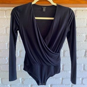 J.Crew Black Cross-over Bodysuit